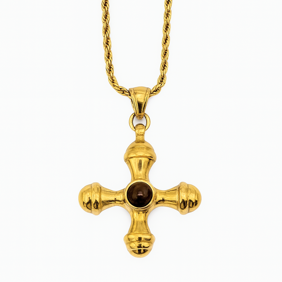 Gemstone Cross Pendant Necklace