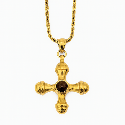 Gemstone Cross Pendant Necklace