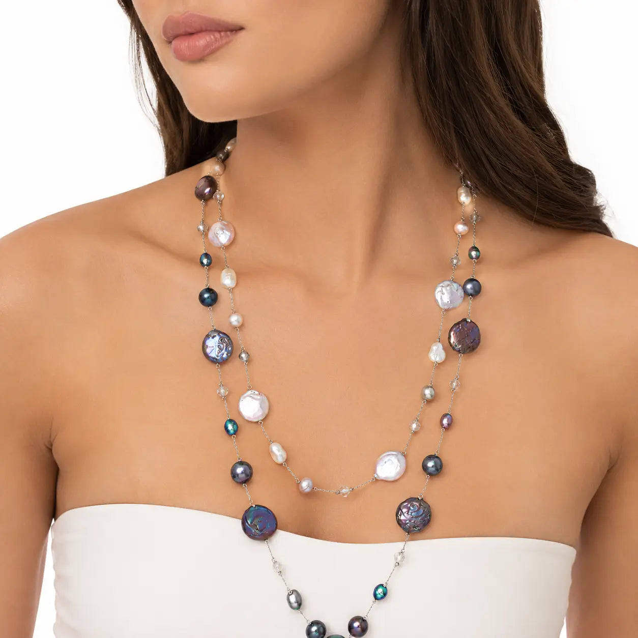 Metallic Yarn Bead Necklace Ro & Gieo