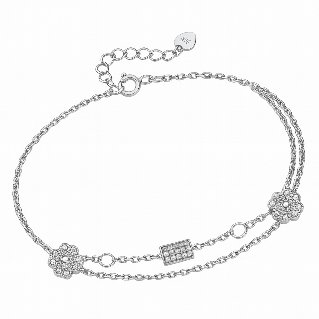 925 Sterling Silver Clover Bracelet