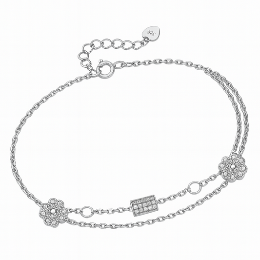 925 Sterling Silver Clover Bracelet